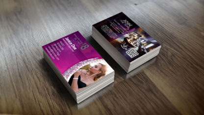 Business Cards placed on office desk for clients to take. With new $8 design