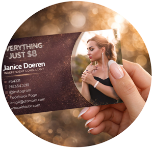 Hand holding Paparazzi Business Card